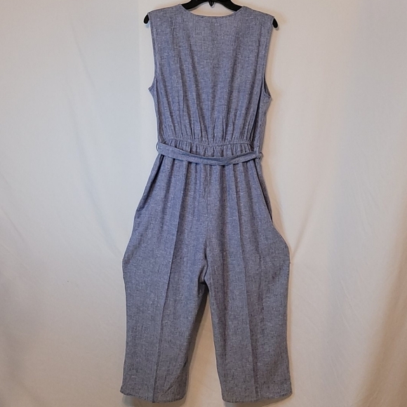 Como Vintage V Neck linen Blend Jumpsuit - Picture 9 of 11
